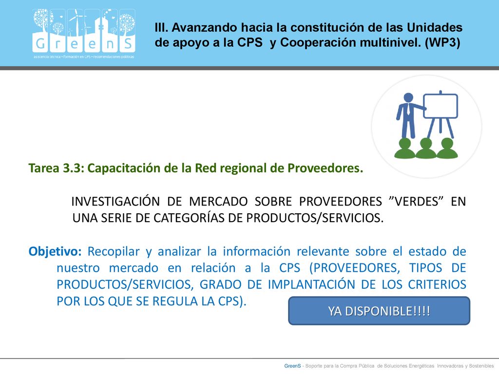 Tarea 3.3: Capacitación de la Red regional de Proveedores.