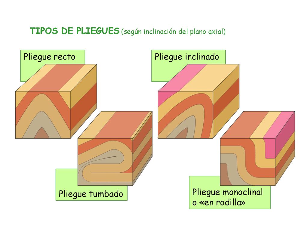 TIPOS DE PLIEGUES (según inclinación del plano axial)