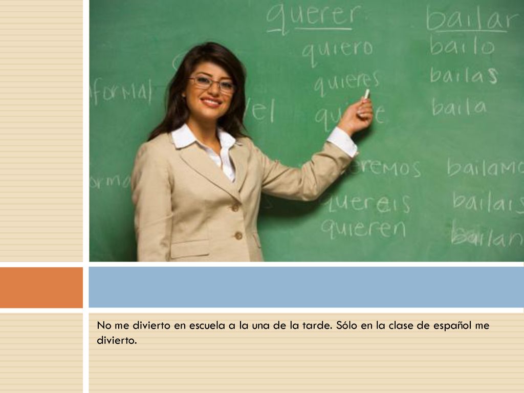 No me divierto en escuela a la una de la tarde
