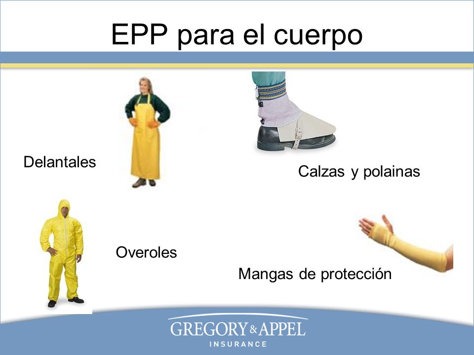 EPP para el cuerpo Delantales Calzas y polainas Overoles