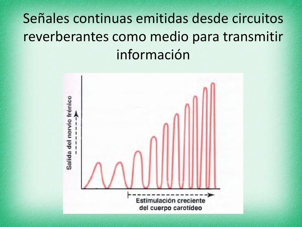 Señales continuas emitidas desde circuitos reverberantes como medio para transmitir información