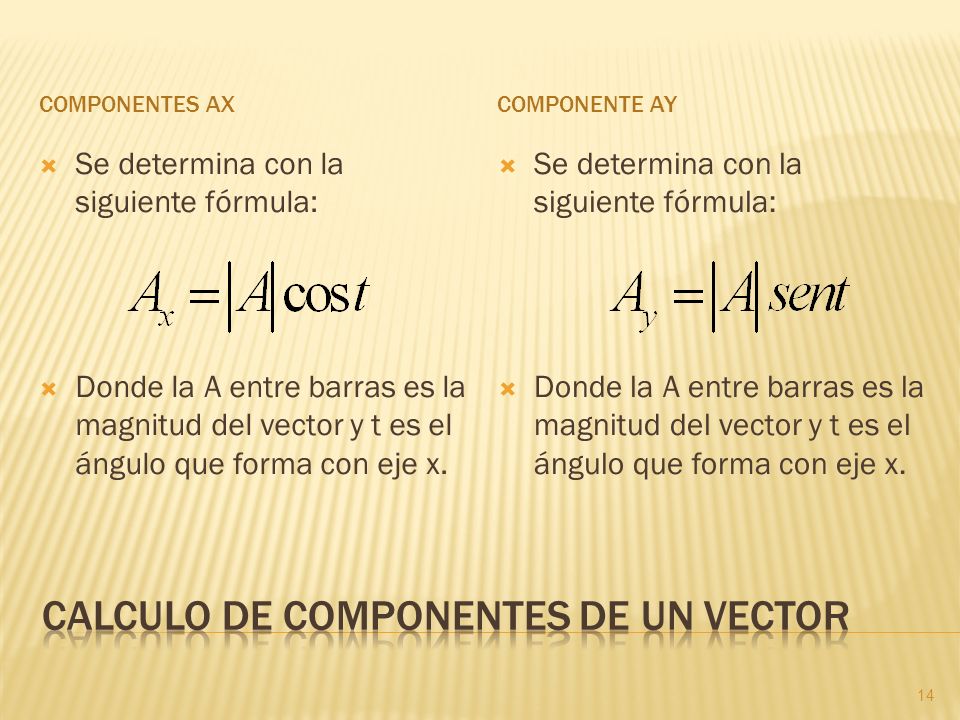 Calculo de componentes de un vector