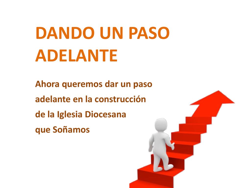 DANDO UN PASO ADELANTE Ahora queremos dar un paso adelante en la construcción de la Iglesia Diocesana.