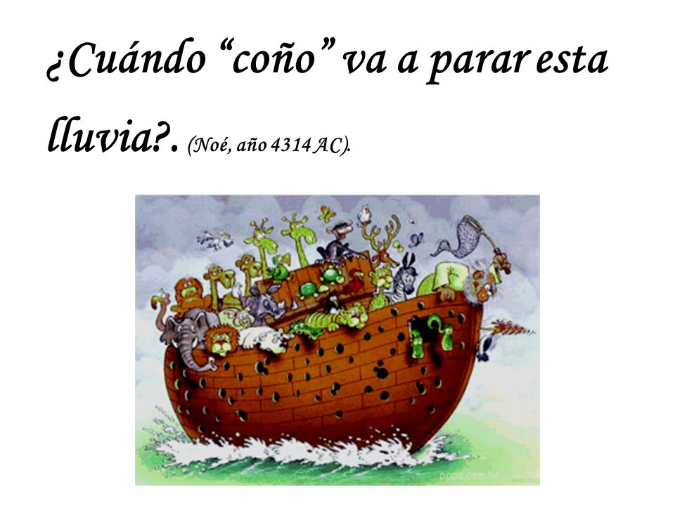 ¿Cuándo coño va a parar esta lluvia . (Noé, año 4314 AC).