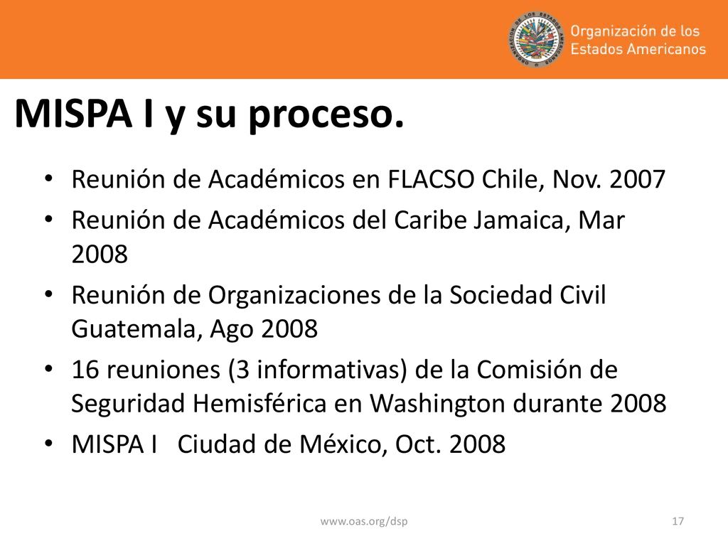 MISPA I y su proceso. Reunión de Académicos en FLACSO Chile, Nov. 2007