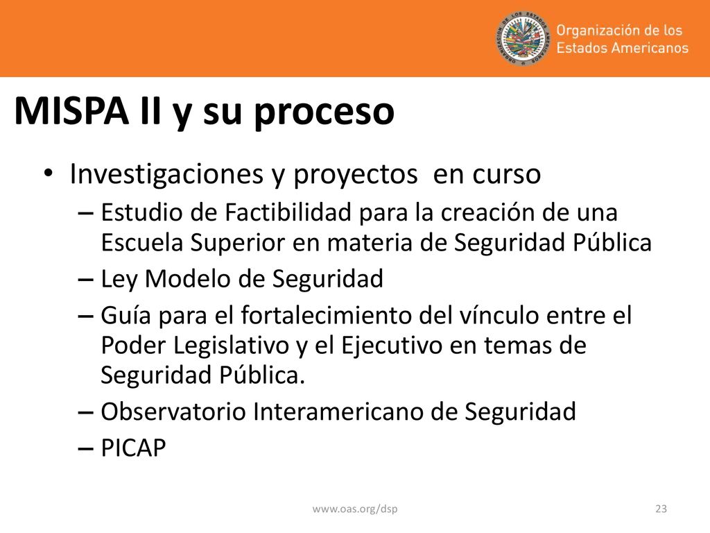 MISPA II y su proceso Investigaciones y proyectos en curso