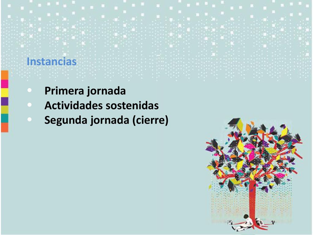 Instancias  Primera jornada  Actividades sostenidas  Segunda jornada (cierre)