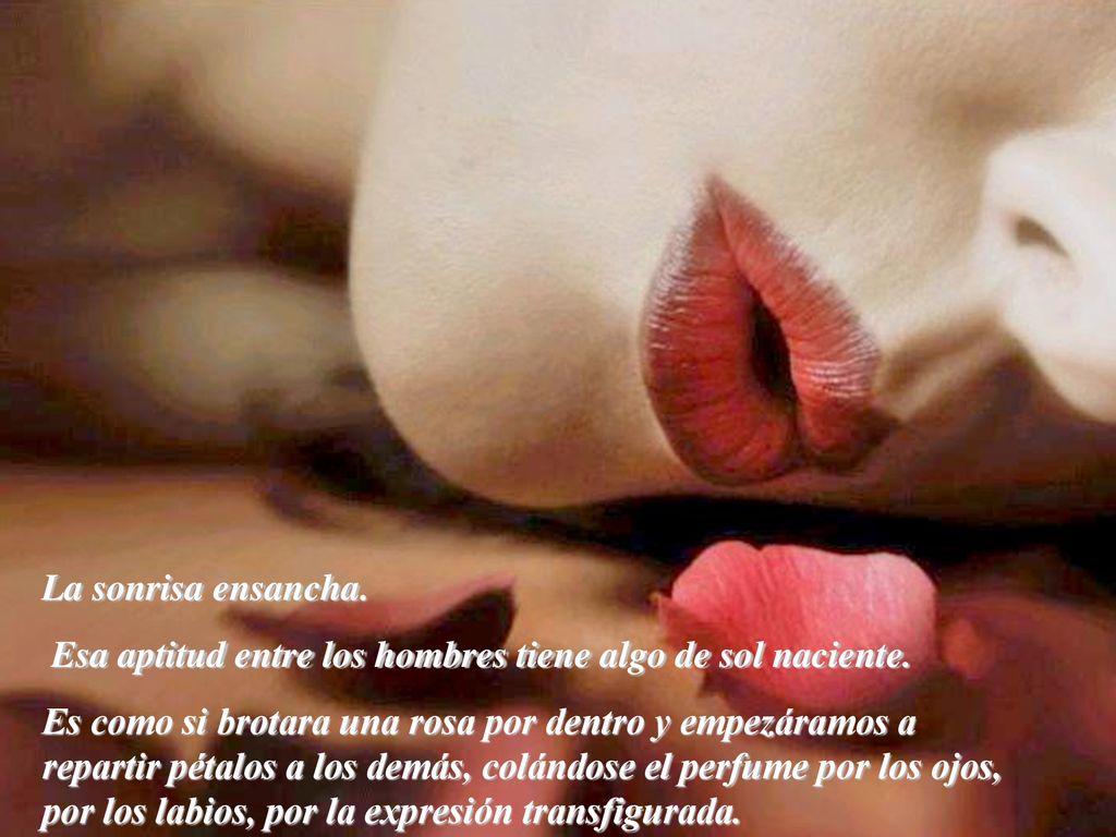 La sonrisa ensancha. Esa aptitud entre los hombres tiene algo de sol naciente.