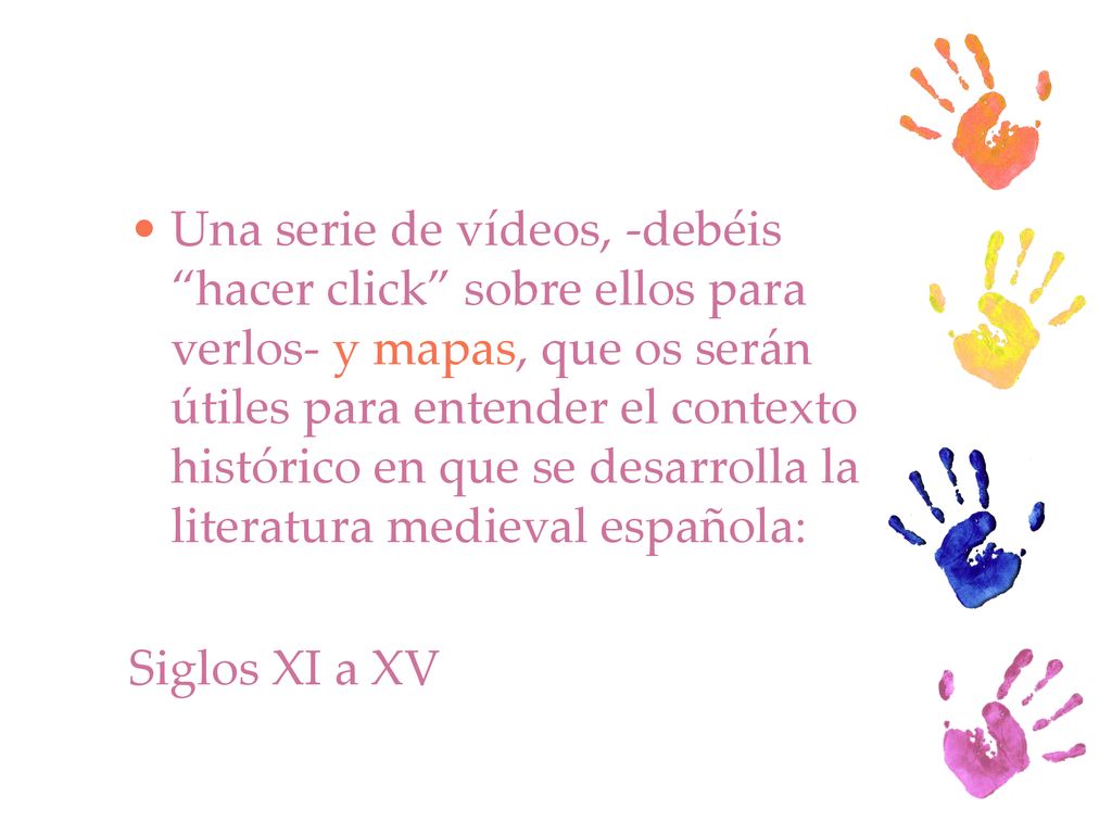 Una serie de vídeos, -debéis hacer click sobre ellos para verlos- y mapas, que os serán útiles para entender el contexto histórico en que se desarrolla la literatura medieval española: