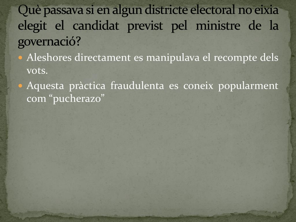 Què passava si en algun districte electoral no eixia elegit el candidat previst pel ministre de la governació