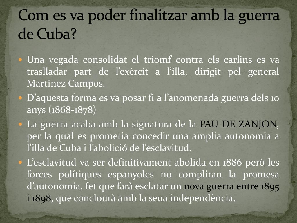 Com es va poder finalitzar amb la guerra de Cuba