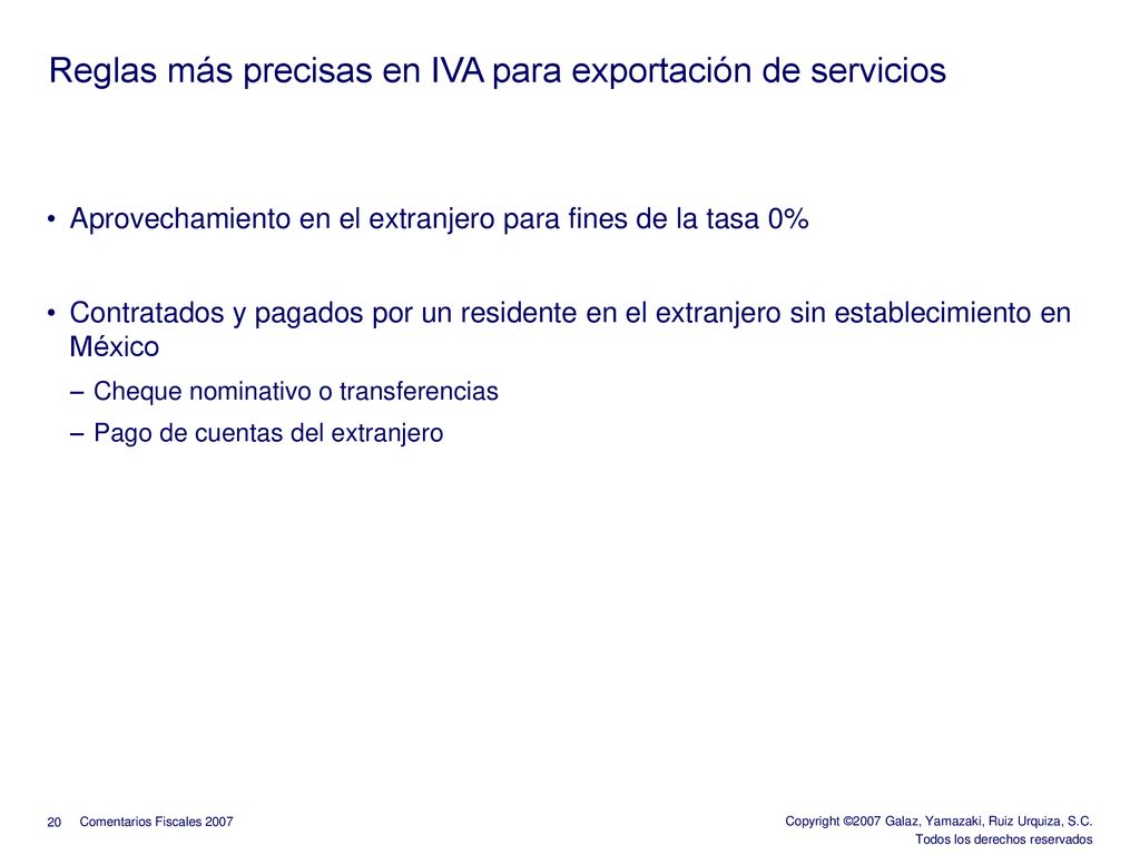 Reglas más precisas en IVA para exportación de servicios
