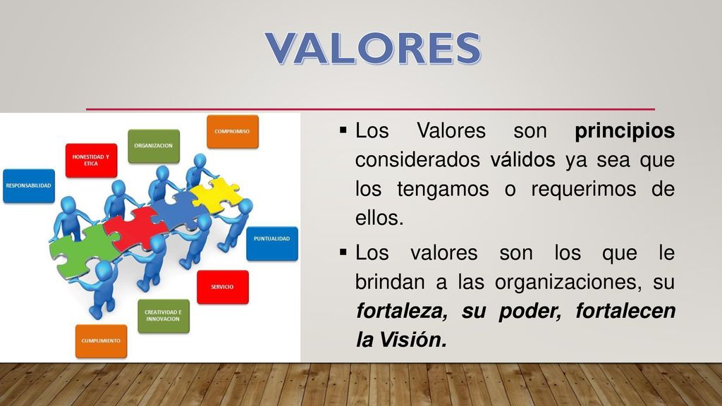 VALORES Los Valores son principios considerados válidos ya sea que los tengamos o requerimos de ellos.
