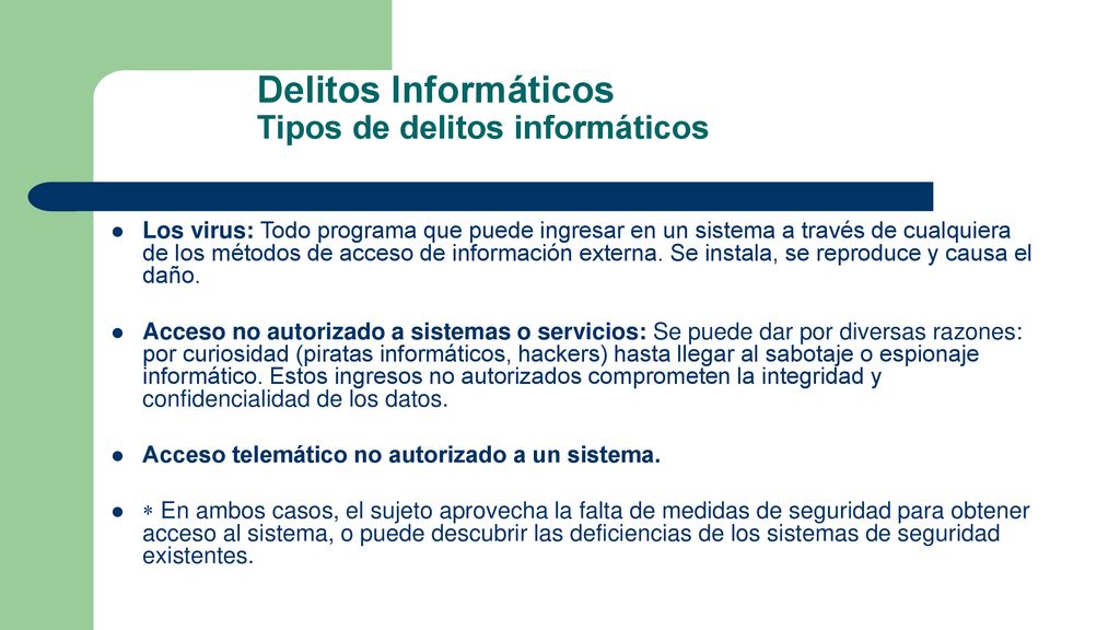 Delitos Informáticos Tipos de delitos informáticos