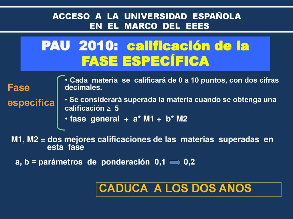 ACCESO A LA UNIVERSIDAD ESPAÑOLA EN EL MARCO DEL EEES