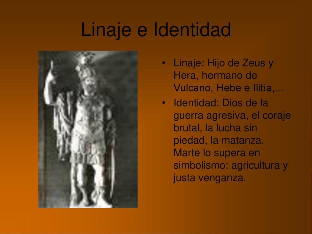 Linaje e Identidad Linaje: Hijo de Zeus y Hera, hermano de Vulcano, Hebe e Ilitía,...