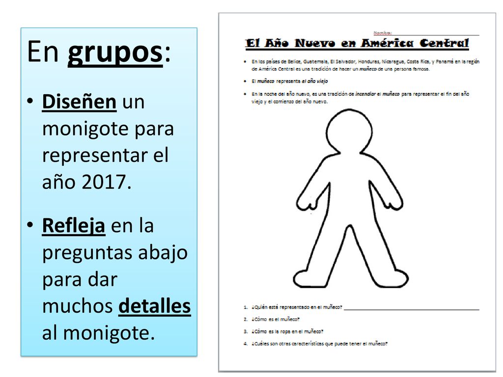 En grupos: Diseñen un monigote para representar el año 2017.
