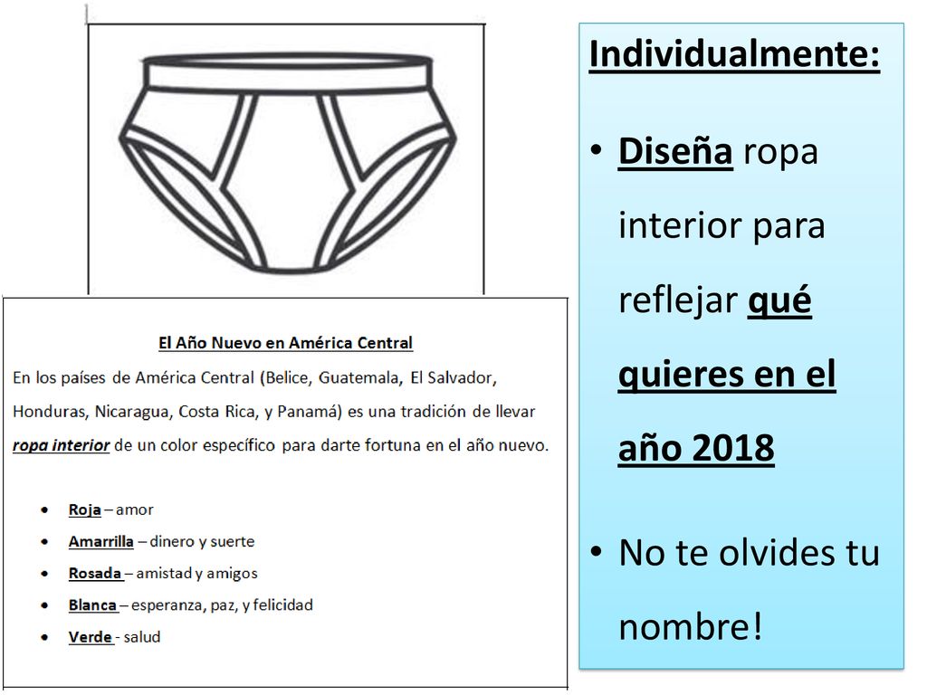 Individualmente: Diseña ropa interior para reflejar qué quieres en el año 2018.