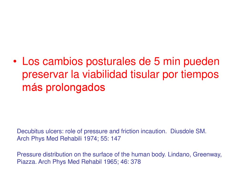 Los cambios posturales de 5 min pueden preservar la viabilidad tisular por tiempos más prolongados