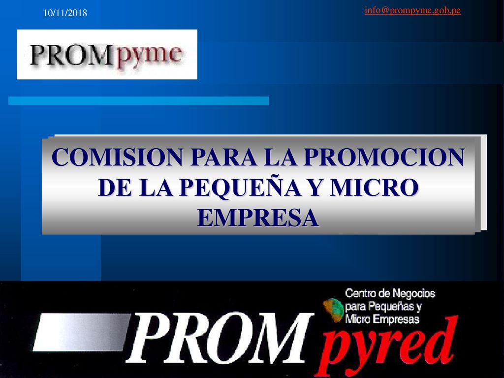 COMISION PARA LA PROMOCION DE LA PEQUEÑA Y MICRO EMPRESA