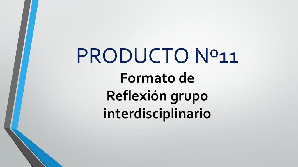 PRODUCTO Nº11 Formato de Reflexión grupo interdisciplinario