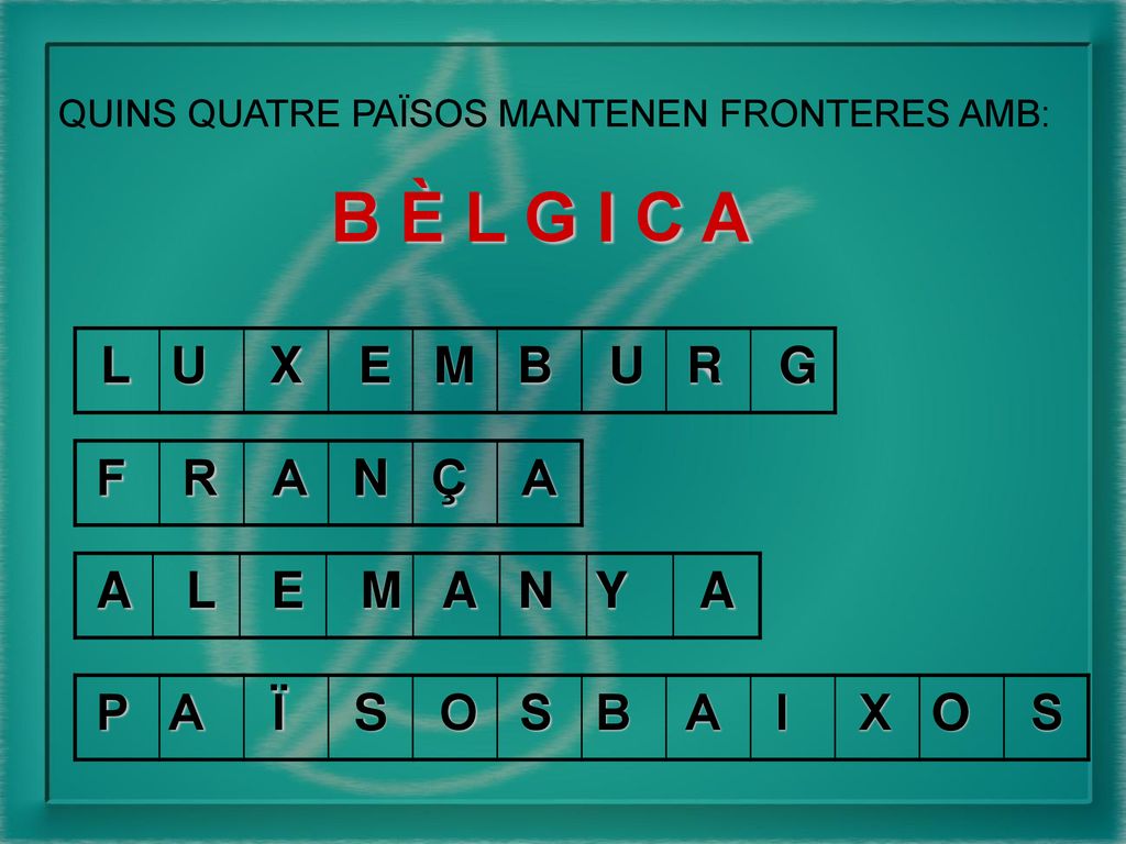 B È L G I C A L X E M B U R G U N F R A Ç A A A L E M A N Y S O