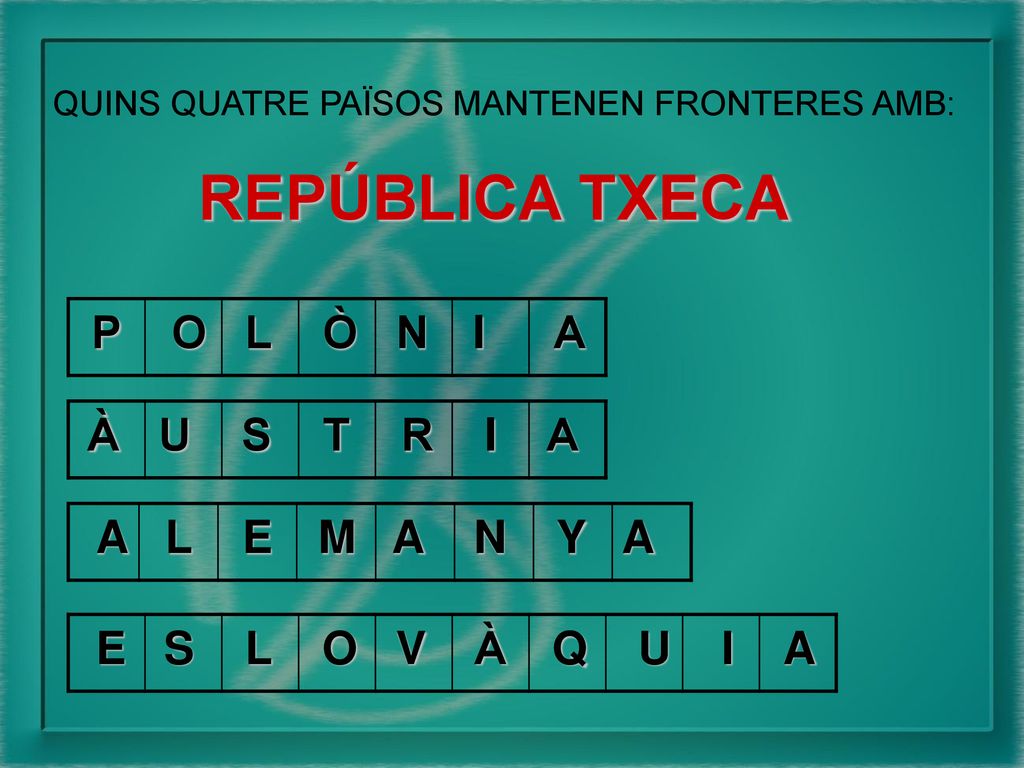 REPÚBLICA TXECA I E P O L Ò N A À À U S T R A A L M A N Y A