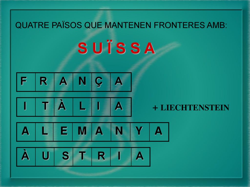 S U Ï S S A N L M F R A Ç A T I T À I A A L E A N Y A À U S R I A