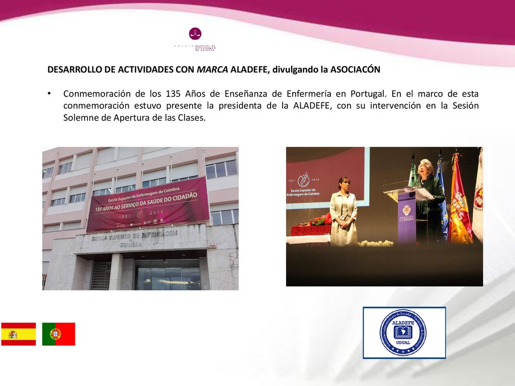 DESARROLLO DE ACTIVIDADES CON MARCA ALADEFE, divulgando la ASOCIACÓN