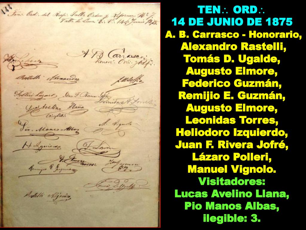 A. B. Carrasco - Honorario, Pio Manos Albas, ilegible: 3.