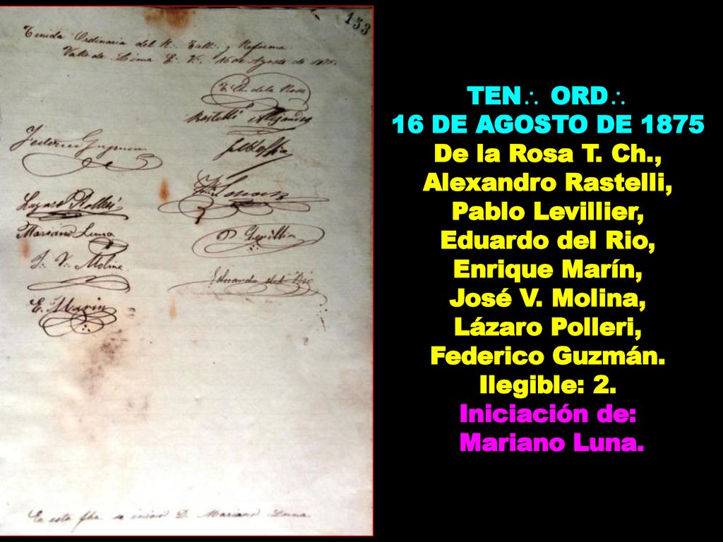 16 DE AGOSTO DE 1875 De la Rosa T. Ch.,