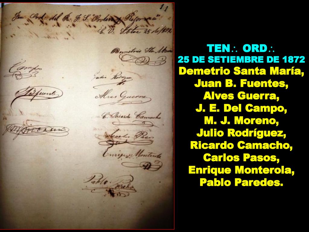 Demetrio Santa María, Juan B. Fuentes, Alves Guerra, J. E. Del Campo,