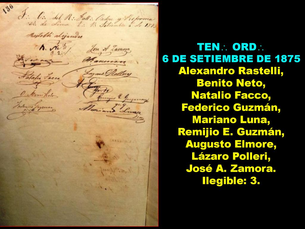 Federico Guzmán, Mariano Luna, Remijio E. Guzmán, Augusto Elmore,