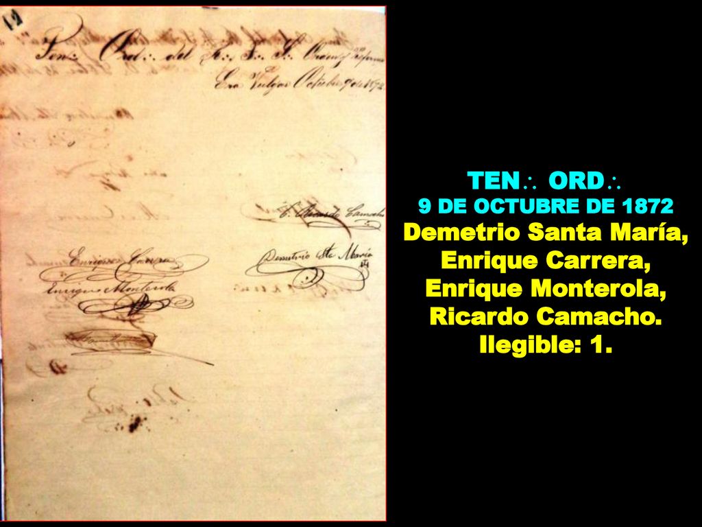 TEN ORD 9 DE OCTUBRE DE Demetrio Santa María, Enrique Carrera, Enrique Monterola, Ricardo Camacho.