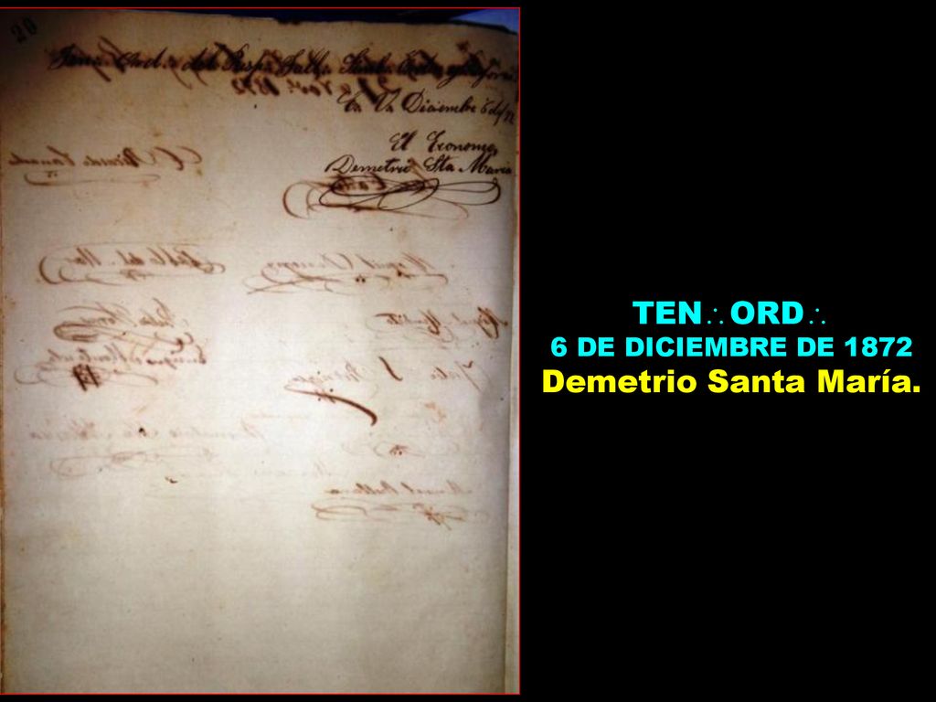 TENORD 6 DE DICIEMBRE DE 1872 Demetrio Santa María.