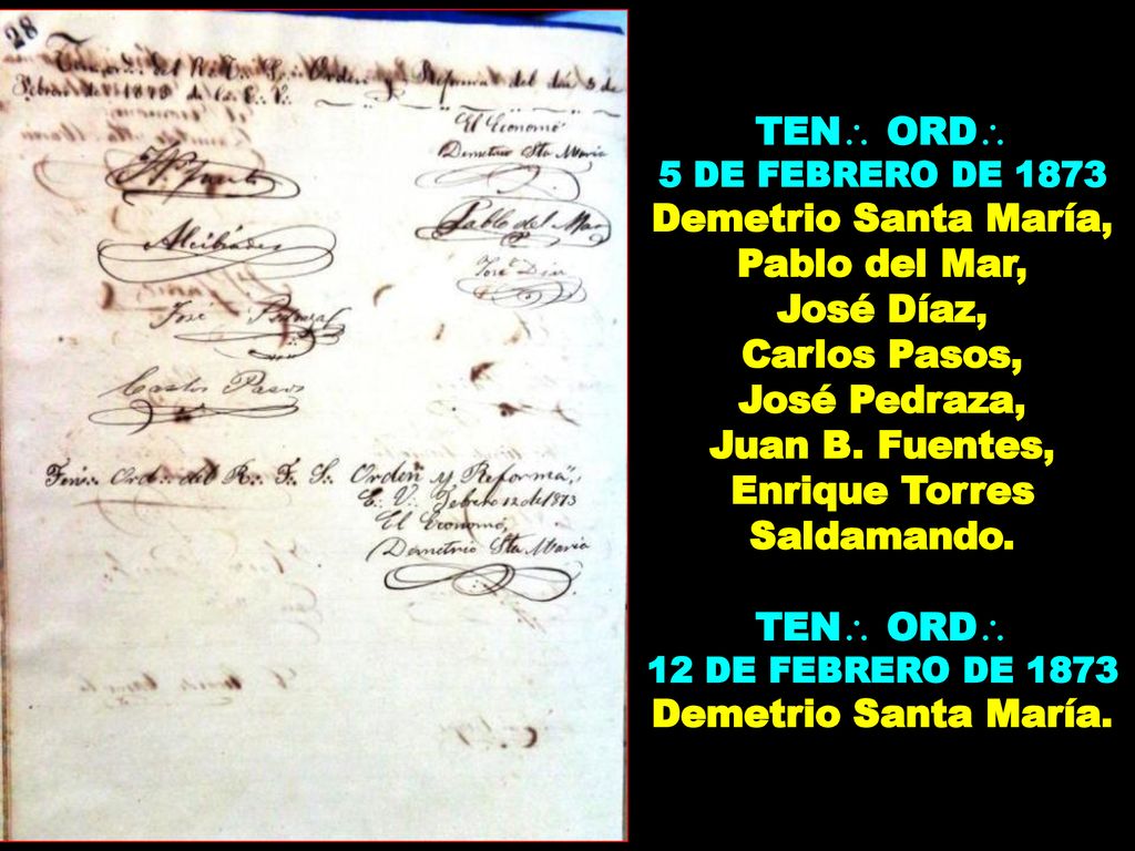 Demetrio Santa María, Pablo del Mar, José Díaz, Carlos Pasos,