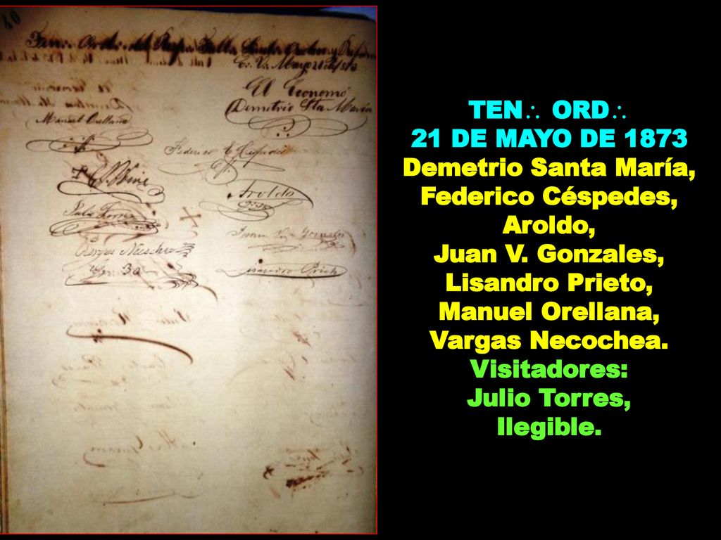 21 DE MAYO DE 1873 Demetrio Santa María, Federico Céspedes, Aroldo,