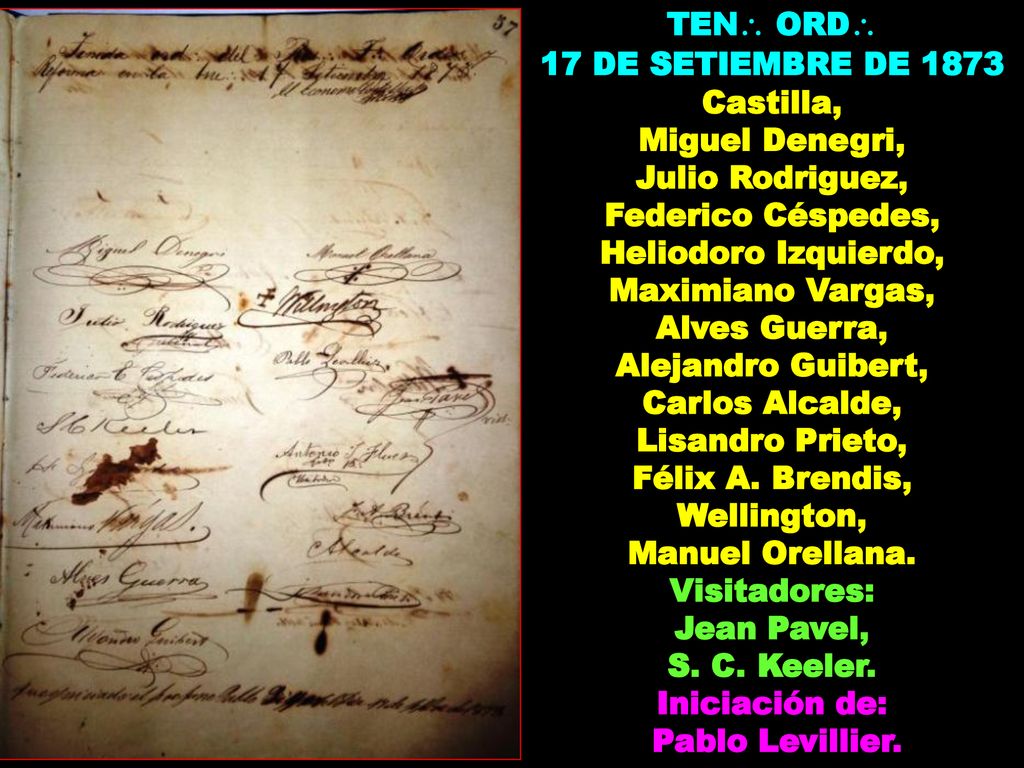 17 DE SETIEMBRE DE 1873 Castilla, Miguel Denegri, Julio Rodriguez,