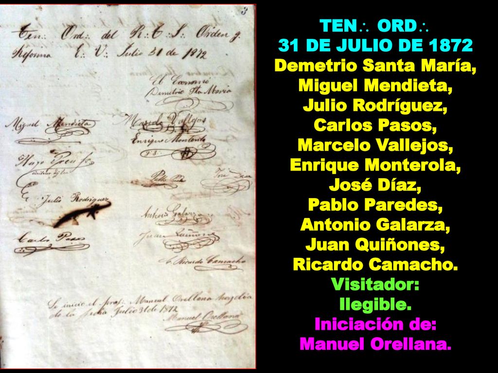 TEN ORD 31 DE JULIO DE Demetrio Santa María, Miguel Mendieta, Julio Rodríguez, Carlos Pasos,
