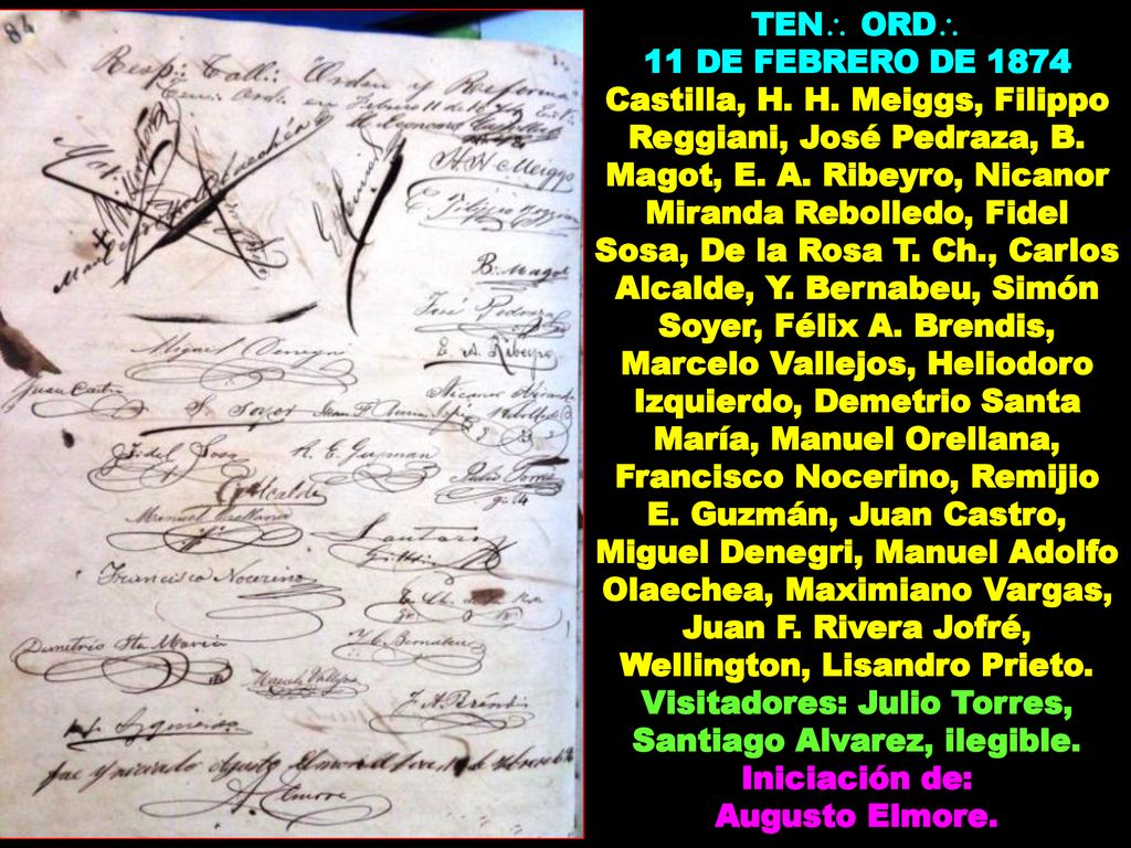 Visitadores: Julio Torres, Santiago Alvarez, ilegible.