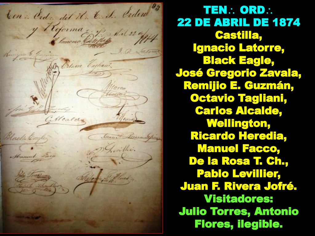 José Gregorio Zavala, Remijio E. Guzmán, Octavio Tagliani,