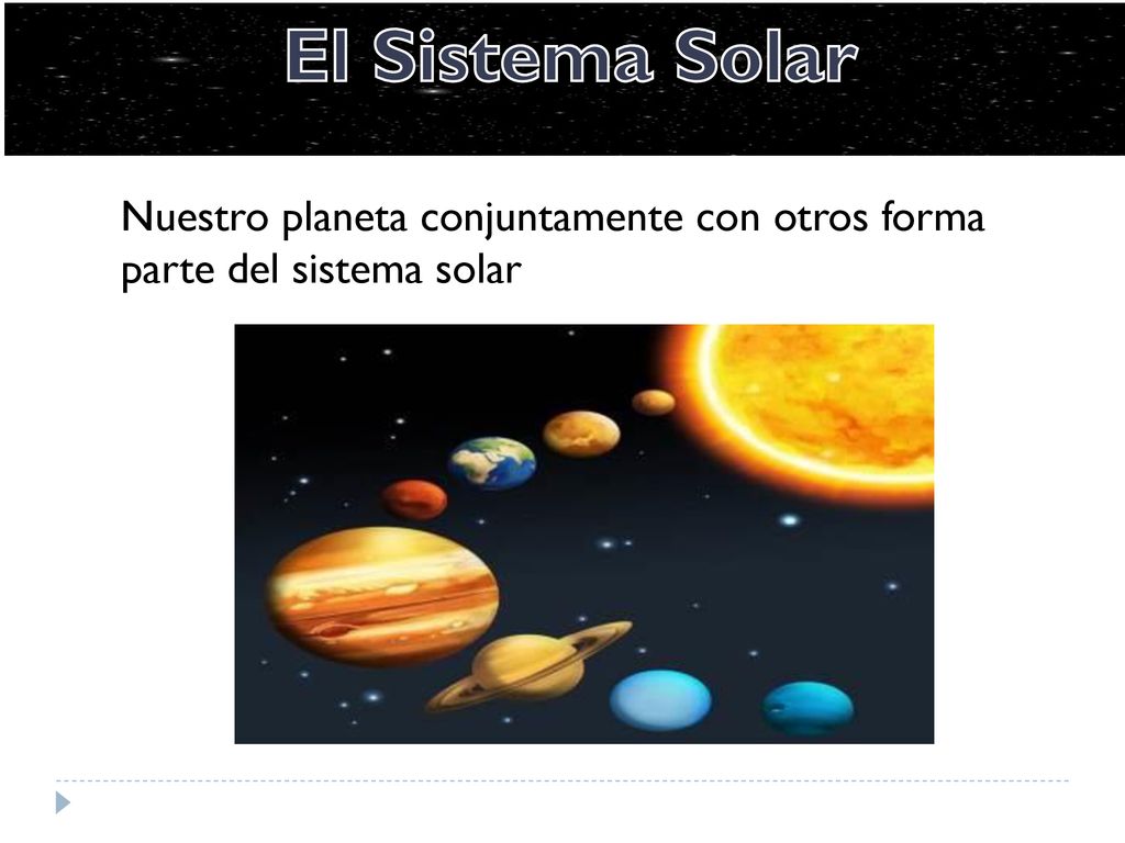 El Sistema Solar Nuestro planeta conjuntamente con otros forma parte del sistema solar