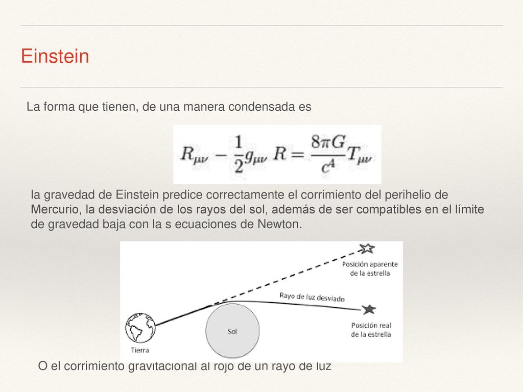 Einstein La forma que tienen, de una manera condensada es