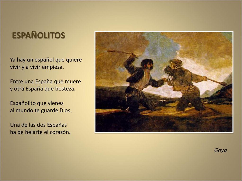 ESPAÑOLITOS Ya hay un español que quiere vivir y a vivir empieza.