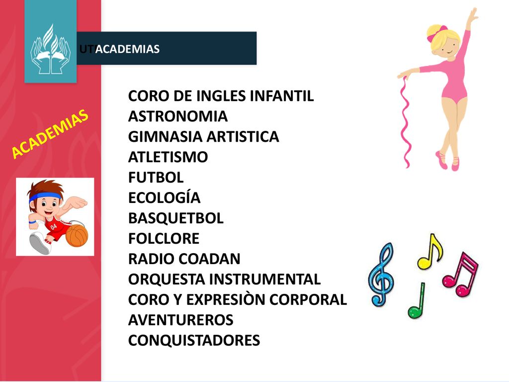 CORO DE INGLES INFANTIL ASTRONOMIA GIMNASIA ARTISTICA ATLETISMO FUTBOL
