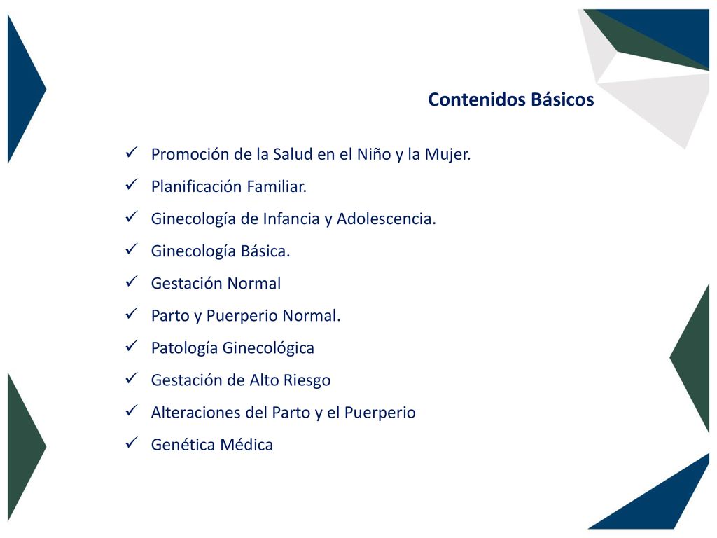 Contenidos Básicos Promoción de la Salud en el Niño y la Mujer.