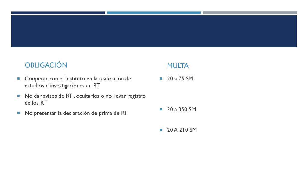 OBLIGACIÓN MULTA. Cooperar con el Instituto en la realización de estudios e investigaciones en RT.