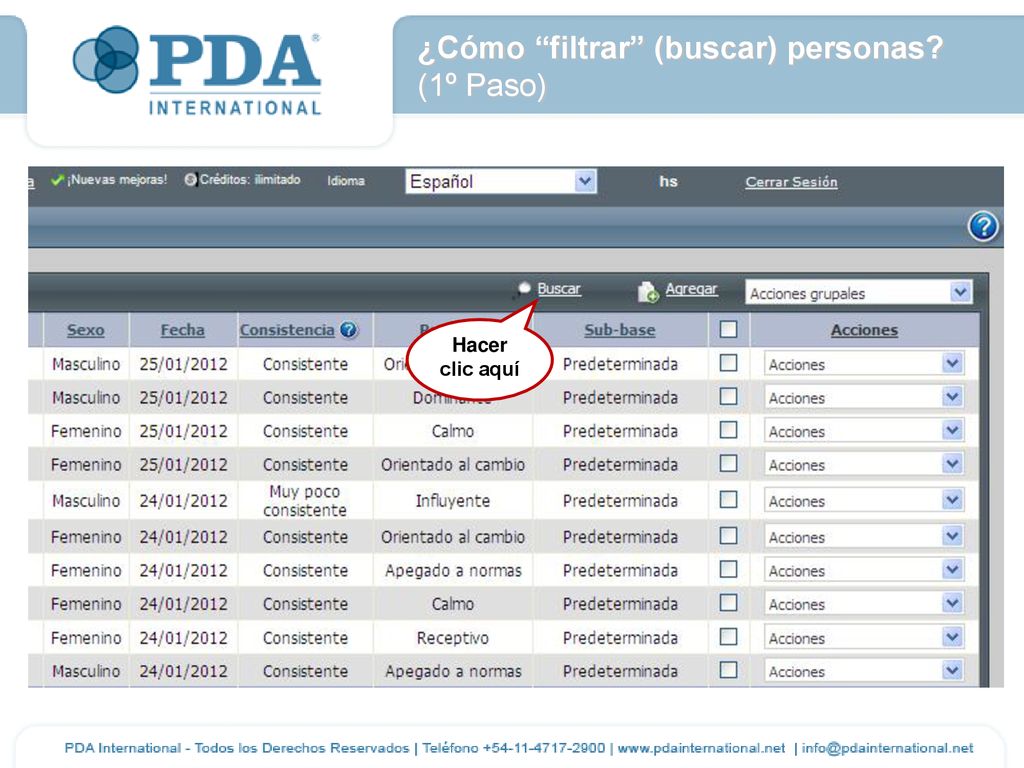 ¿Cómo filtrar (buscar) personas (1º Paso)