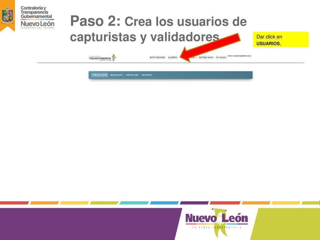 Paso 2: Crea los usuarios de capturistas y validadores