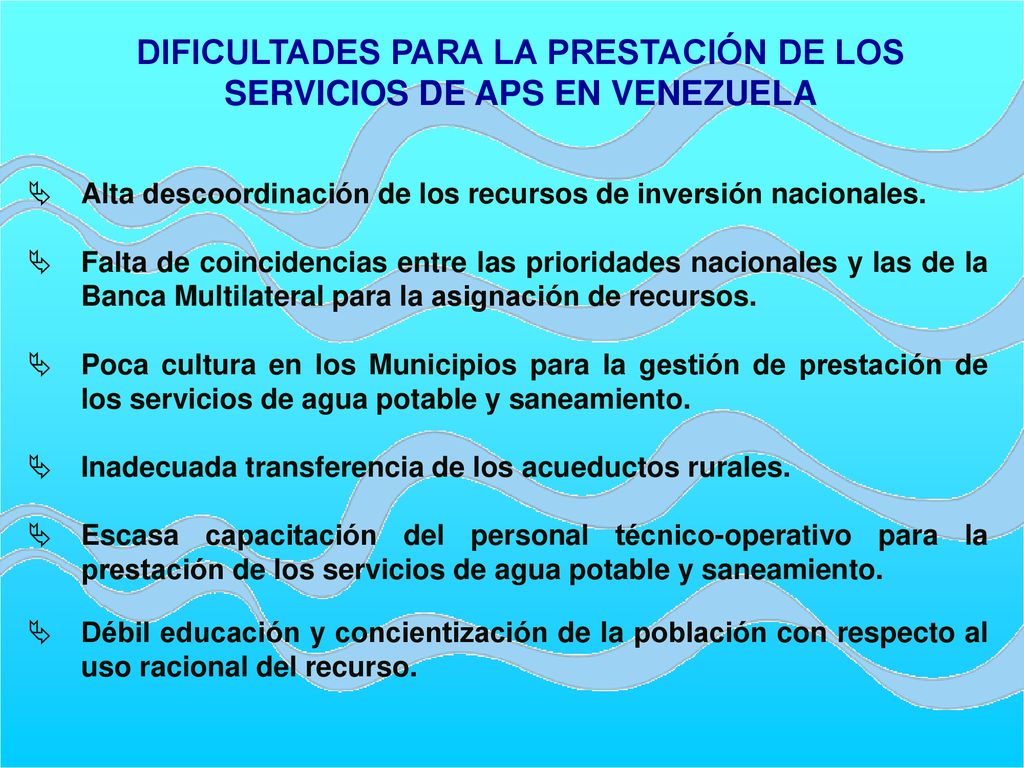 DIFICULTADES PARA LA PRESTACIÓN DE LOS SERVICIOS DE APS EN VENEZUELA